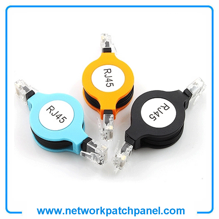 1.5m Travel Flexible Adjustable Retractable LAN Cat5E Network Ethernet Cable RJ45