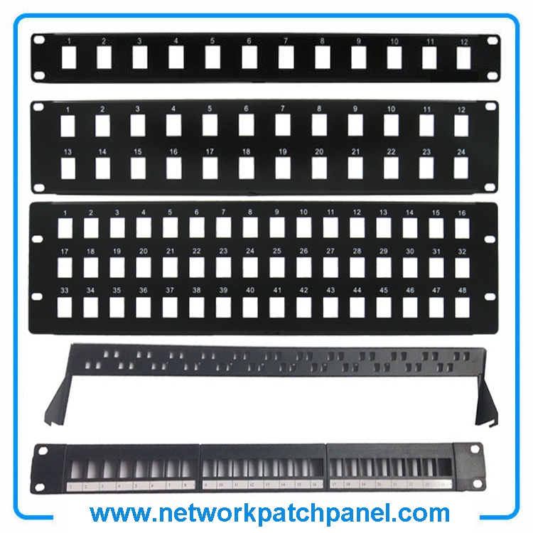 12 24 48 Ports Blank Patch Panel for Cat5e Cat6 24 Port Blank Patch Panel Factory